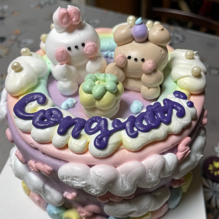  명동롯데백화점맛집 해피베어데이에서 귀여운 레터링케이크~