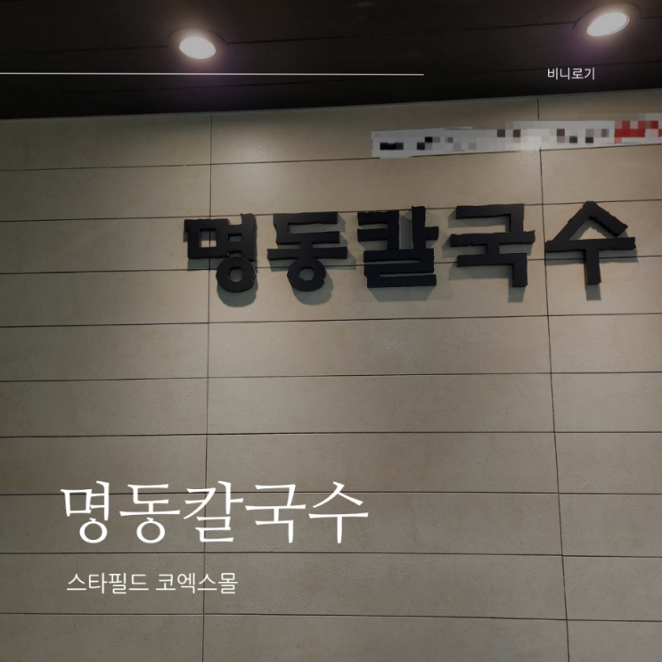  삼성역 코엑스 간단한 점심 추천, 명동칼국수(얼큰칼국수, 보쌈정식)