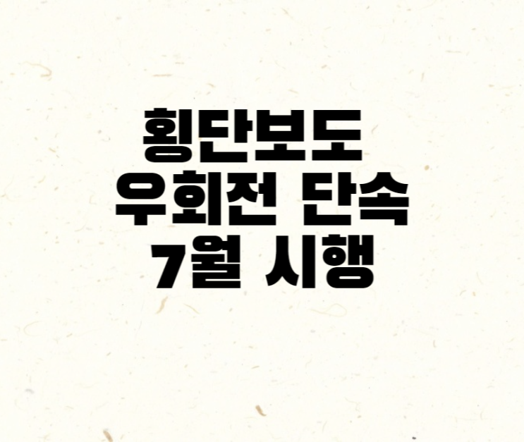  횡단보도 우회전 단속 7월 시행