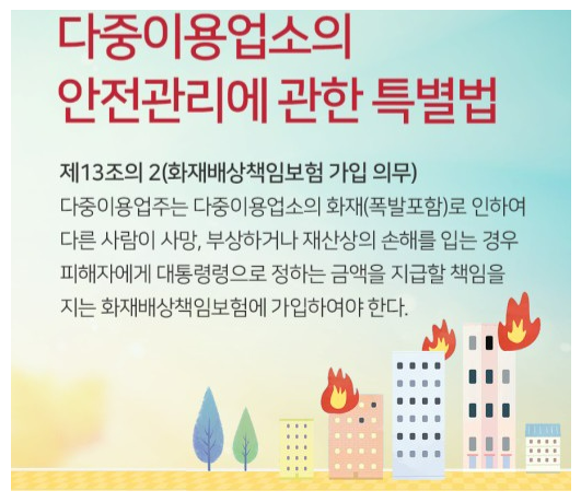  화재배상책임보험 필수입니다.