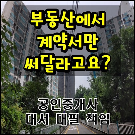  부동산에서 계약서만 대신 써달라고요? 직거래 계약 연장 공인중개사 대서 대필 책임