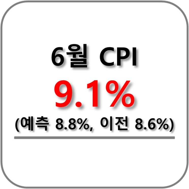  6월 소비자물가지수 CPI 발표 9.1%