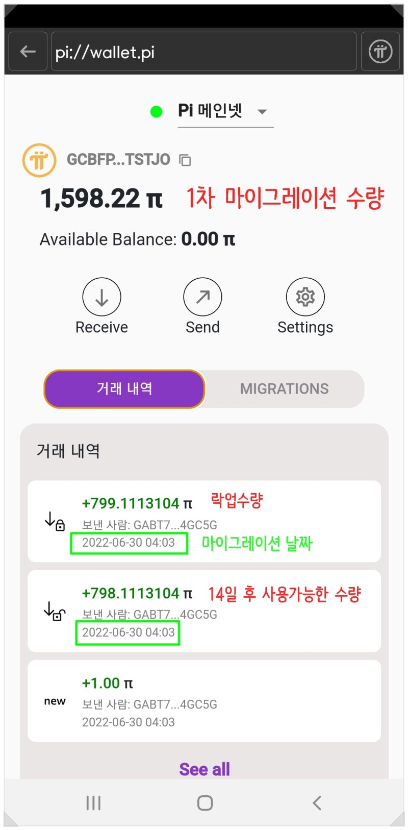 마이그레이션 14일 락 해제 및 파이거래 상황 그리고 합의가치 : 네이버 블로그