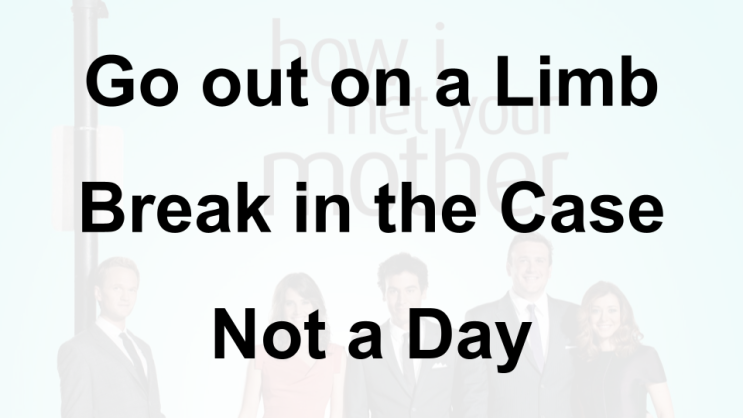 미드 박살내기 84일차: (1) Go out on a Limb (2) Break in the Case (3) Not a Day (영어 공부 혼자 하기, 토익 토플 오픽 준비)