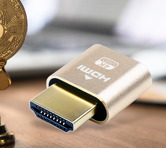  HDMI 더미플러그 4k 가상 모니터 내돈내산 솔직 후기 (원격 데스크톱 활성화, 원격 데스크탑 해상도 유지, 채굴해시 유지 안꺼짐 설정, FHD, 랜스타 LS-HD460)