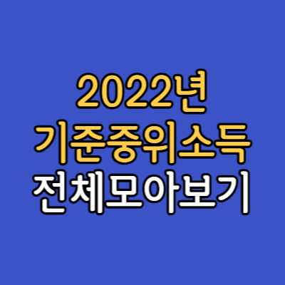 2022년 기준중위소득 보기(10~200%까지 모두 있음)