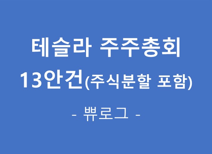  [정보.52] 테슬라 주주총회 13안건(with 주식분할)