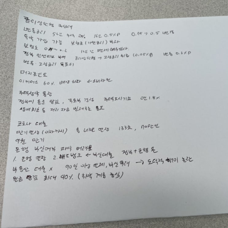 [시사분석] 금리상한형 주담대, 머지포인트, 코로나 대출