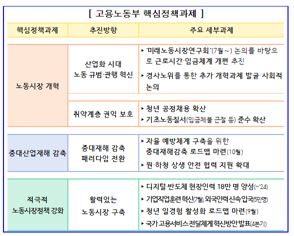 고용노동부 새 정부 업무계획 보고 고용노동부 새 정부 업무계획 보고