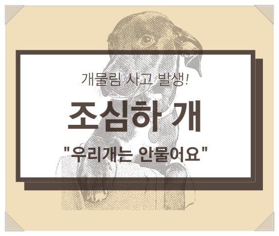 아파트 단지 내 개물림 사고.. 우리개는 안물어요.. 외출시 목줄 착용, 입마개 필수로 하자.