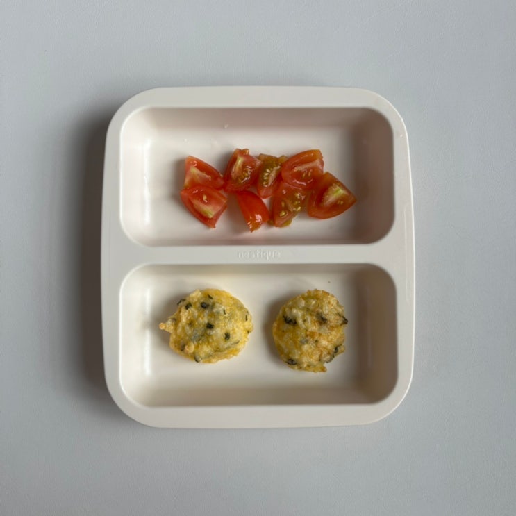  아이주도이유식 135. 10개월 아기(토마토, 치즈밥머핀, 맘마밀파우치, 두부감자빵)