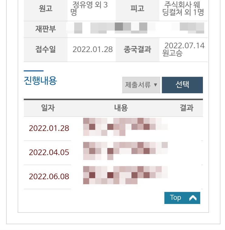 마이셀프웨딩 파산 소송결과