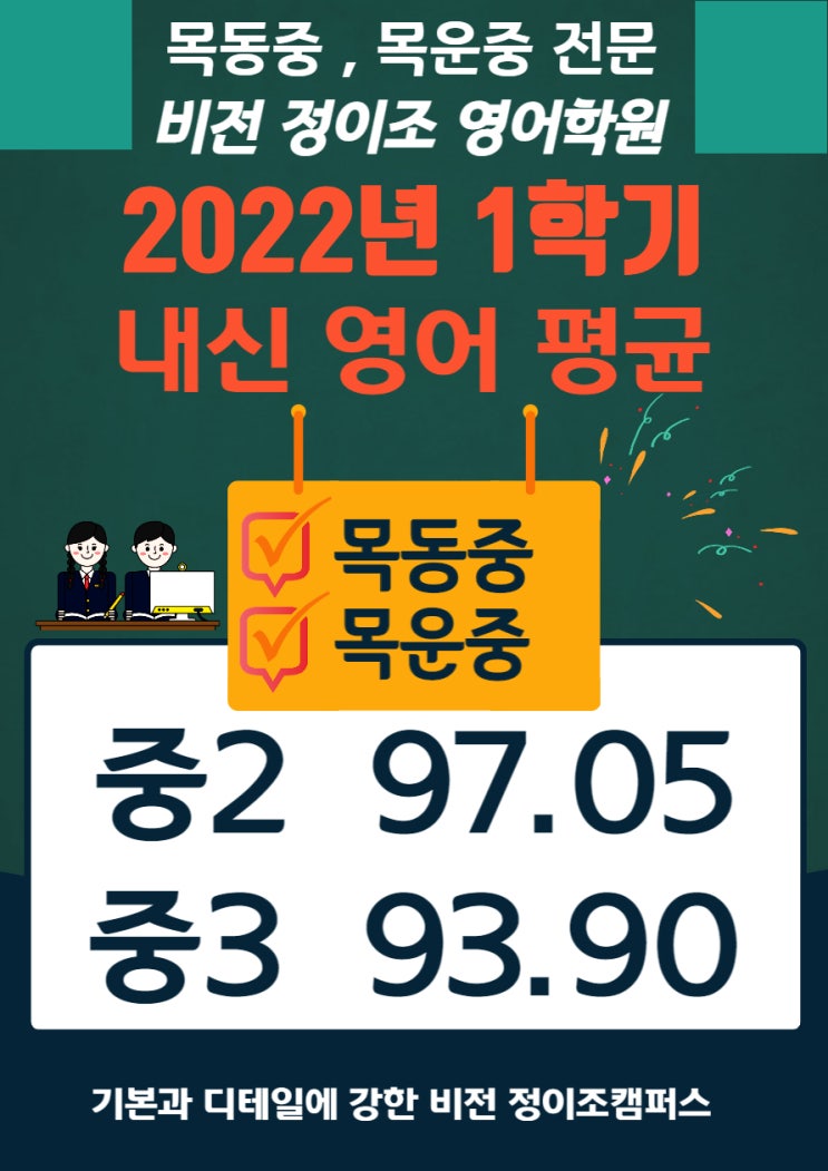 2022년 기말 흔들림 없이 이뤄낸 목동. 목운중 내신!