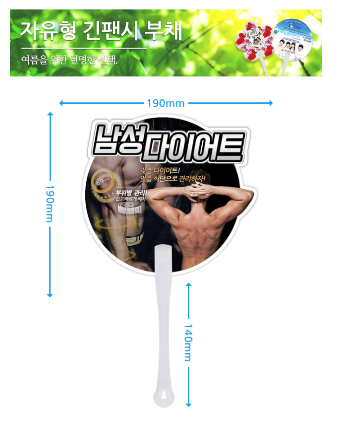  자유형 긴팬시 부채,  비숑기프트