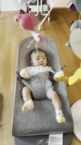  아기 바운서 추천 육아꿀템 "베이비뵨 바운서 메쉬 그레이" 내돈내산 솔직후기