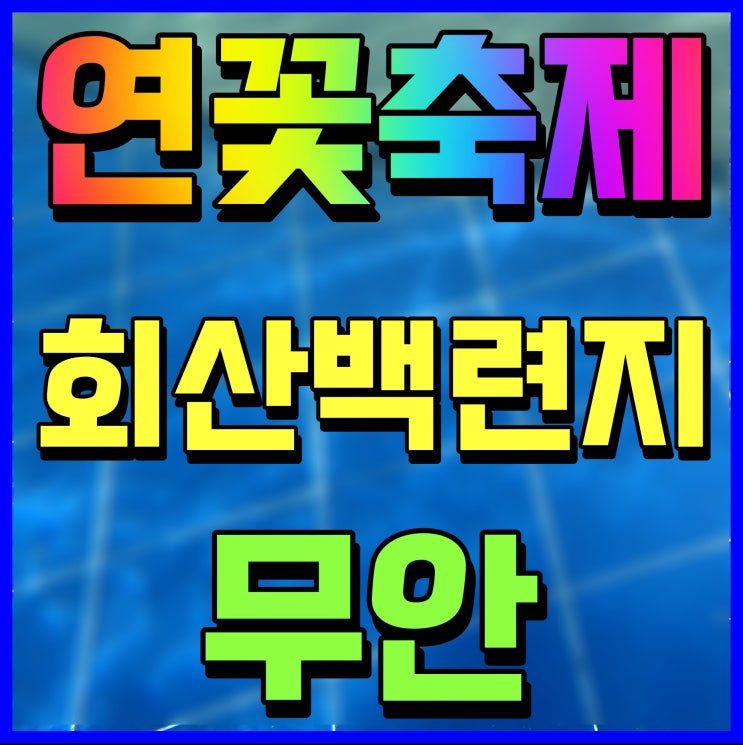  무안 연꽃축제 회산백련지 일원 물놀이장 및 다양한 체험