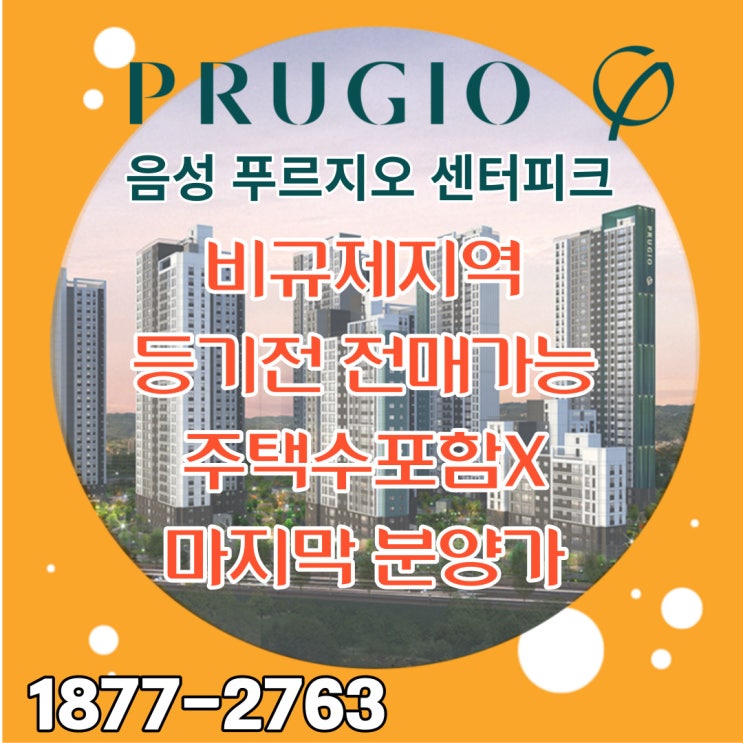  충북음성 푸르지오 센터피크 미분양아파트 숨은보석을 줍줍해야하는 이유 비규제 주택수미포함