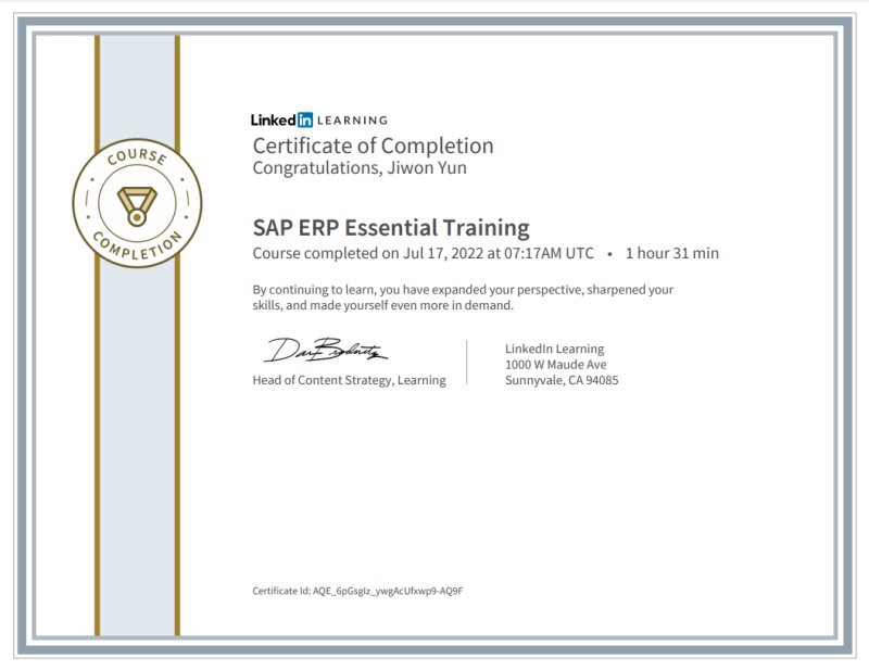 Sap erp essential training 