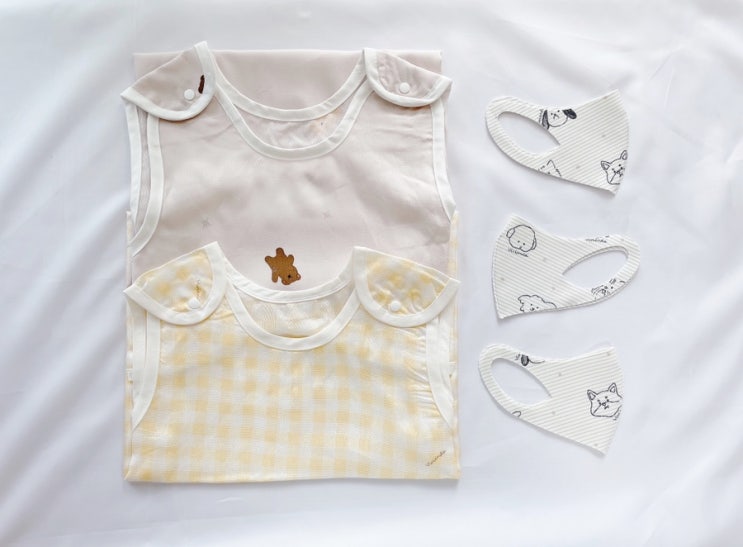 [ 11개월 아기 ] 비비엔다 여름용 수면조끼 & 베이비 마스크