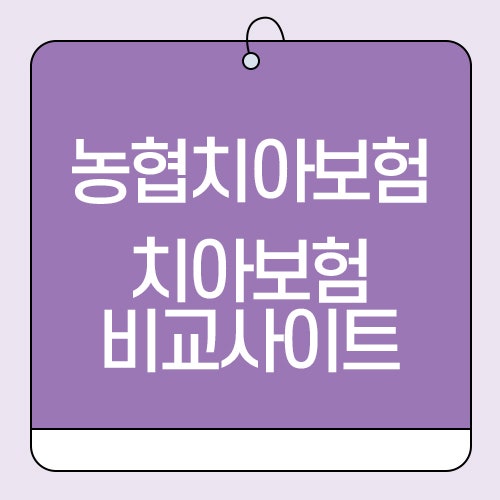 농협치아보험 및 치아보험비교사이트 활용하는 방법
