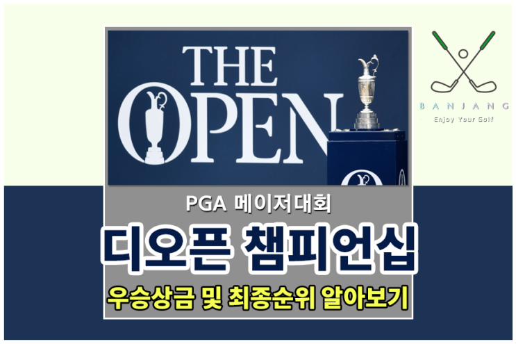 [PGA 메이저대회] 제150회 디오픈챔피언십 최종순위 및 우승상금 알아보기 , 캐머런 스미스 메이저대회 첫 우승~!! 한국 선수 순위 알아보기
