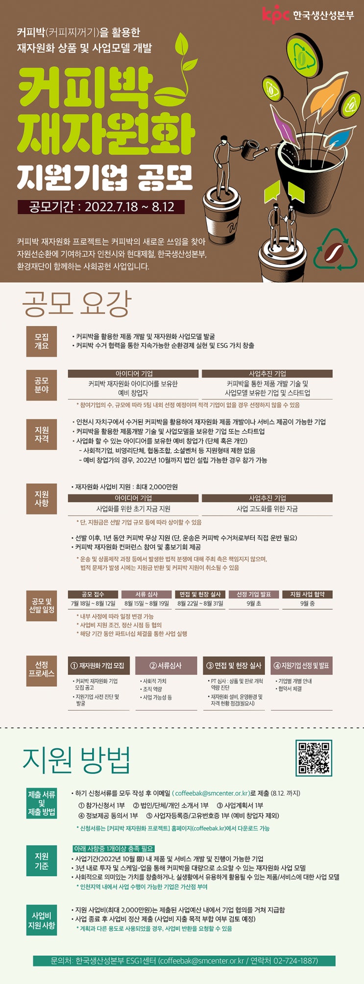  2022년도 커피박 재자원화 지원기업 공모