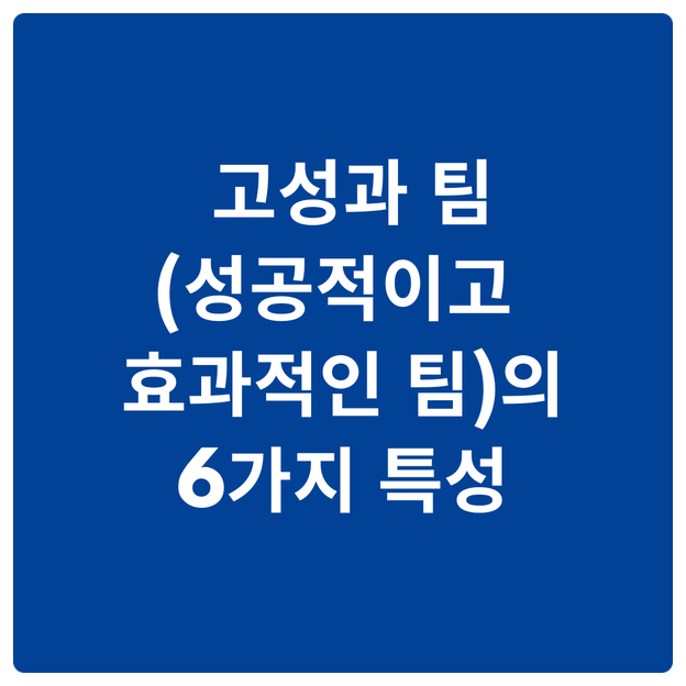  고성과 팀(성공적이고 효과적인 팀)의 6가지 특성