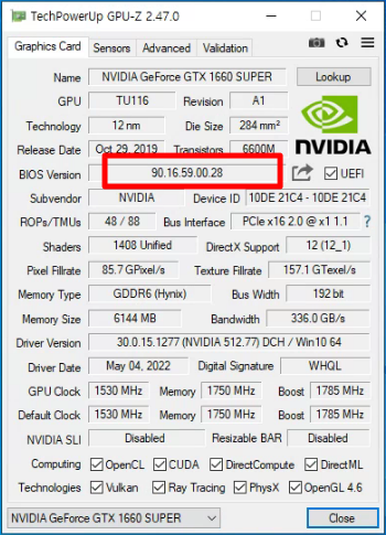 롬플래싱 nvflash 그래픽카드 바이오스 업데이트 따라하기 (GPU GTX 1660s 35MH/s 설정, ROM Flash ...