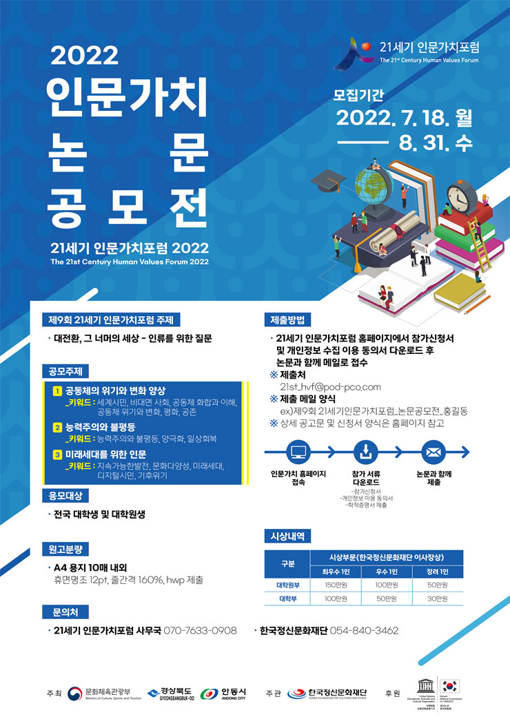  21세기 인문가치 포럼 2022년 인문가치 논문 공모전