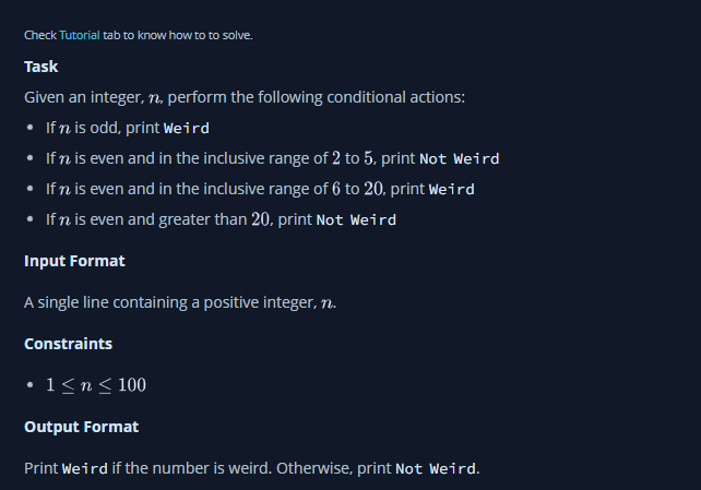 Python HackerRank 문제 2 - Python If-Else : 네이버 블로그
