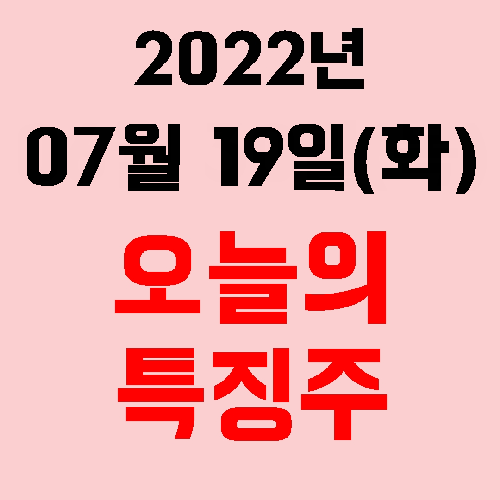  오늘의 시장 특징주 2022년 07월 19일(화)