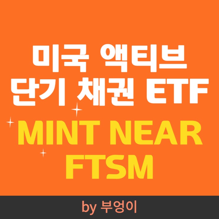 미국 액티브 채권 ETF - MINT, NEAR, FTSM (초단기 안정형, 원금 보존, 경기침체 및 인플레이션에 좋은 상품)