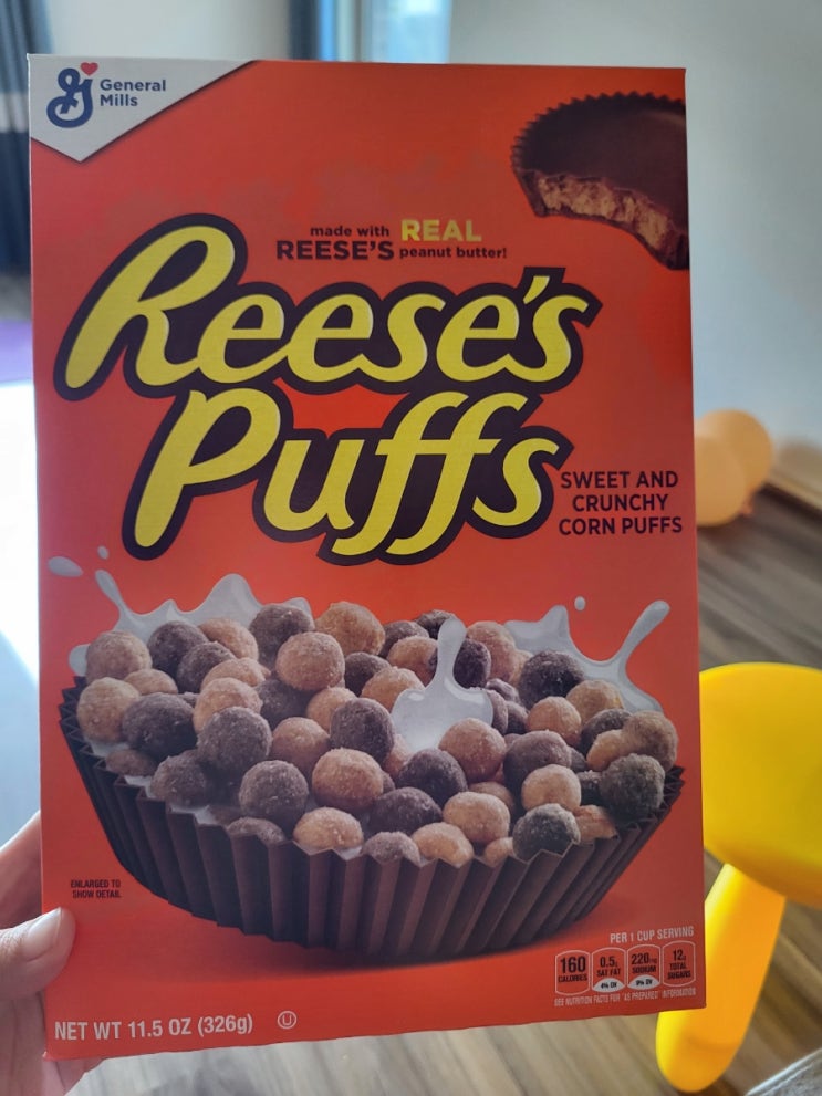 미국에서 맛있는 씨리얼 찾기: Reese's puffs (허쉬 리세스 씨리얼)