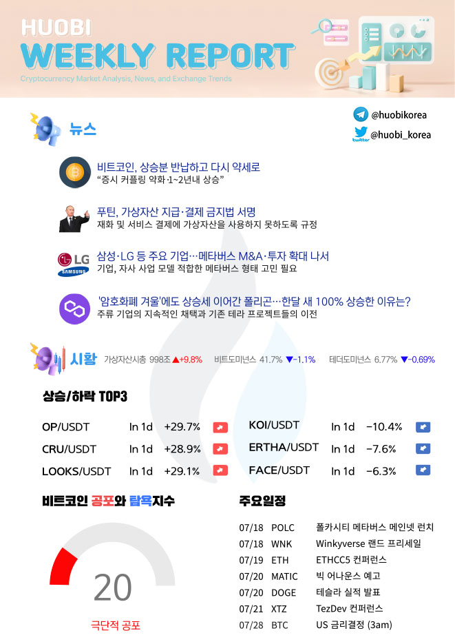  한 눈으로 봐봐봐! Part.5 (지난주 주요뉴스 & 다음주 일정)