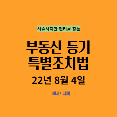  부동산특별조치법 마감시간이 다되어 갑니다_8월4일