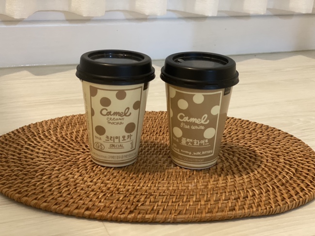  GS 편의점 카멜커피 플랫화이트, 크리미모카 2+1 내돈내산