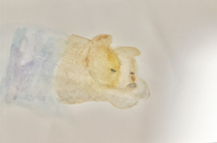  수채화그리기_곰_워터브러쉬