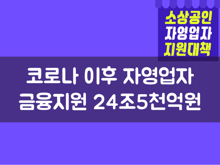  코로나 이후 자영업자 금융지원 24조 5천억원