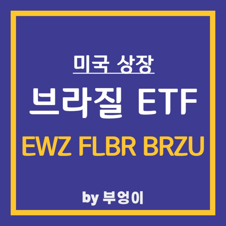 미국 상장 브라질 ETF - EWZ, FLBR, BRZU (고배당, 레버리지)