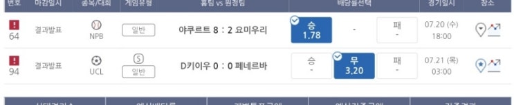 프로토 오랜만의 적중 신고