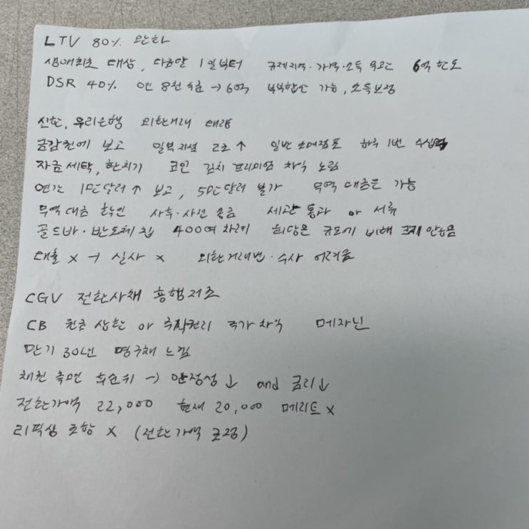  [시사분석] LTV 80% 완화, 신한 우리은행 외환거래 이상징후, CGV 전환사채 흥행실패