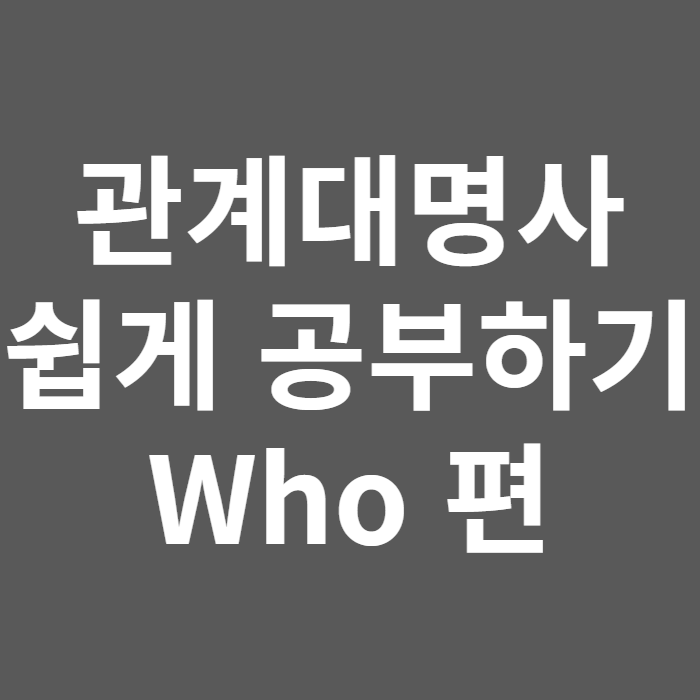  who,whose 차이 쉽게 공부하기