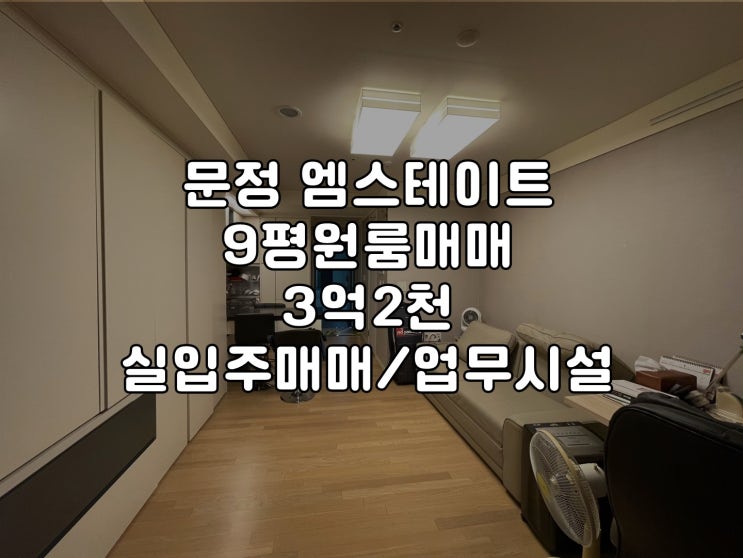  문정동 오피스텔 인기 이유/ 문정 엠스테이트 원룸 오피스텔 매매 3억2천