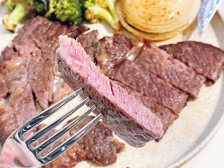  주간목장 프리미엄한우 등심스테이크 소고기맛있게굽는법!