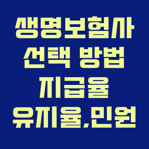  [생명보험사 선택 방법 비교/금융감독원 통계] 21~22년 보험금지급율, 민원등급 확인