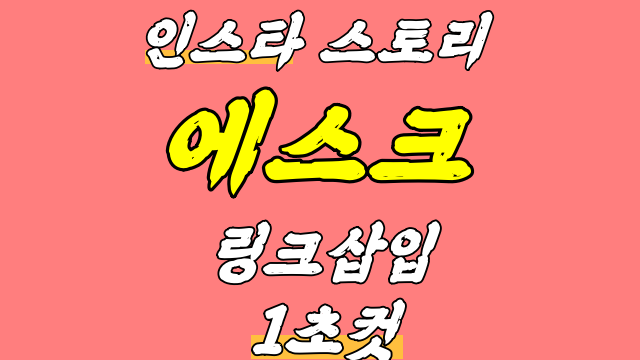  인스타 스토리 에스크 링크 쉬워서 당황