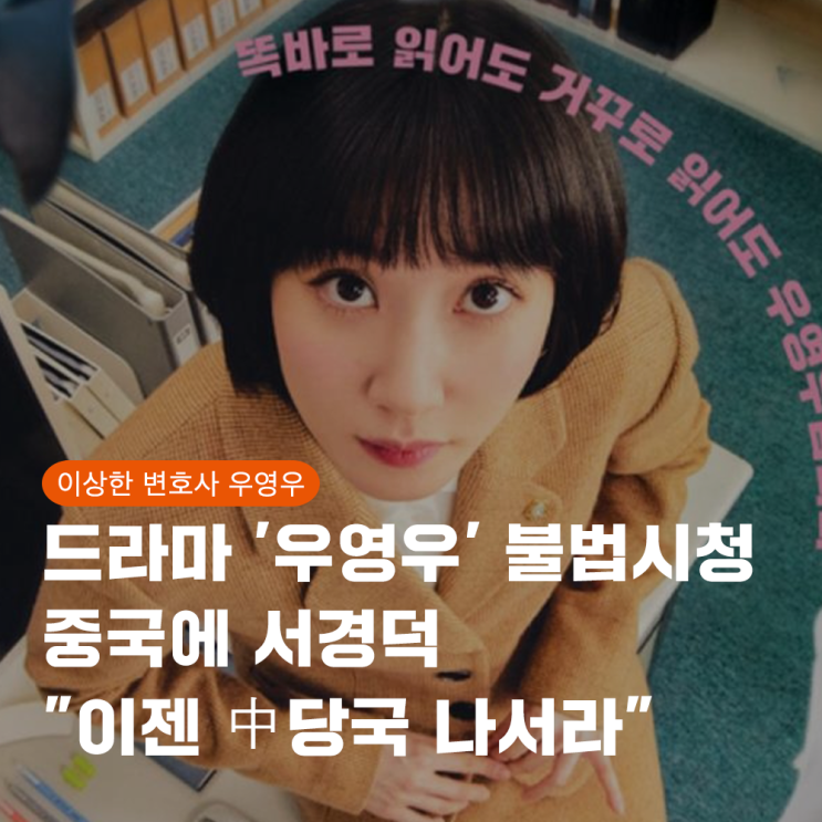 [카드뉴스] 드라마 '우영우' <b>불법시청</b> 중국에 <b>서경덕</b> "이젠... 