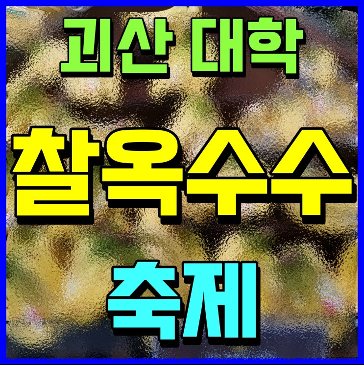  괴산 대학찰옥수수 축제 콘츄리 페스티벌 먹거리 행사 두근두근
