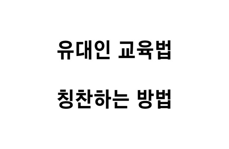  [유대인 교육법] 칭찬하는 방법