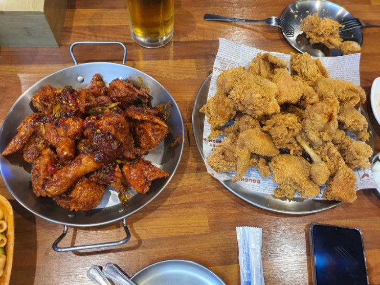  한달반만에 치킨 먹은 부어치킨<내돈내산>